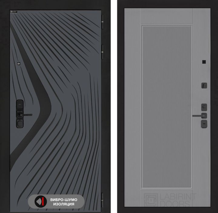Дверь входная Лабиринт LEOLAB 30 Серый софт рельеф