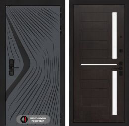 Дверь входная Лабиринт LEOLAB 02 Венге, стекло белое