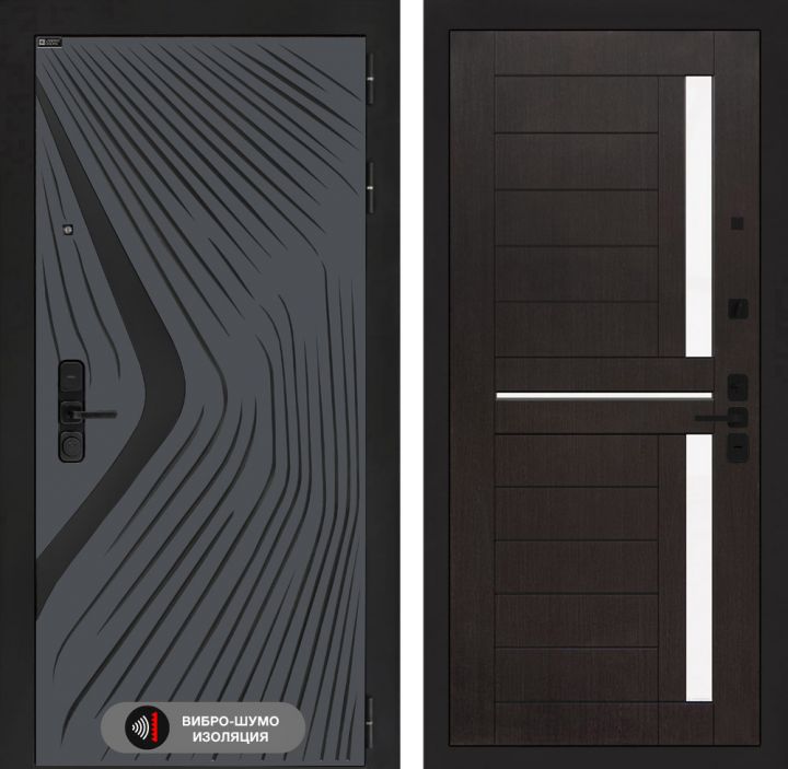 Дверь входная Лабиринт LEOLAB 02 Венге, стекло белое