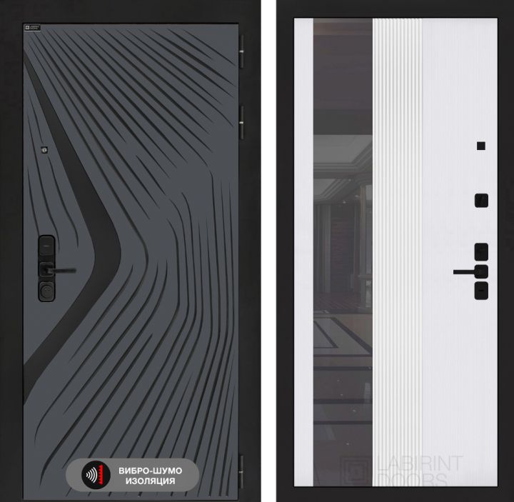 Дверь Входная Лабиринт LEOLAB 32 Белый софт рельеф