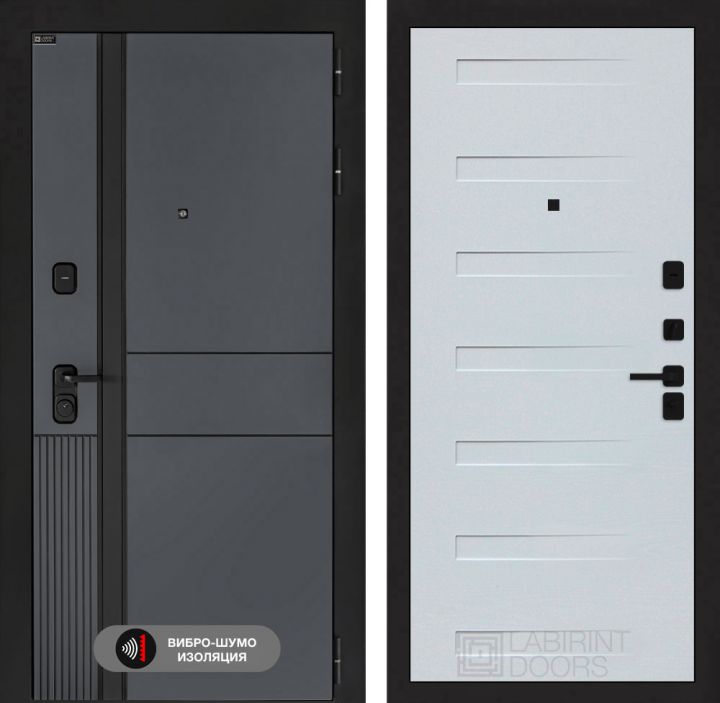 Дверь входная Лабиринт EVOLAB 14 Дуб кантри белый горизонтальный