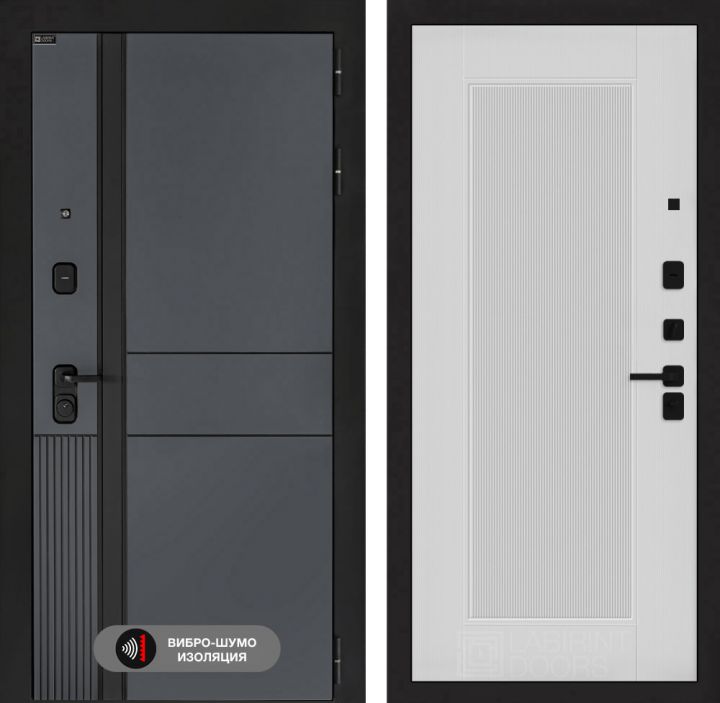 Дверь входная Лабиринт EVOLAB 30 Белый софт рельеф