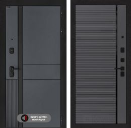 Дверь входная Лабиринт EVOLAB 22 Графит софт черная вставка
