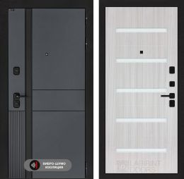 Дверь входная Лабиринт EVOLAB 01 Сандал белый стекло белое