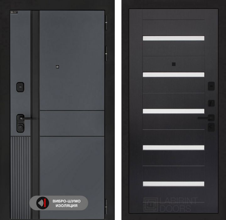 Дверь входная Лабиринт EVOLAB 01 Венге, стекло белое