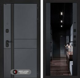Дверь входная Лабиринт EVOLAB с зеркалом Максимум с тонировкой Черный кварц