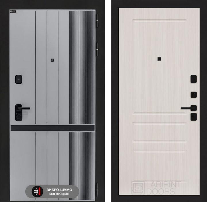 Дверь входная Лабиринт SKYLAB 03 Сандал белый