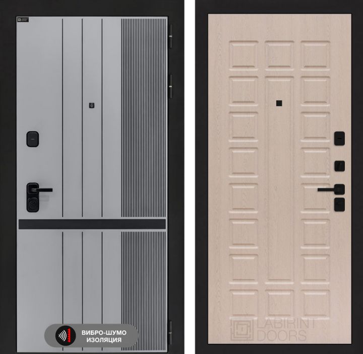 Дверь входная Лабиринт SKYLAB 04 Беленый дуб