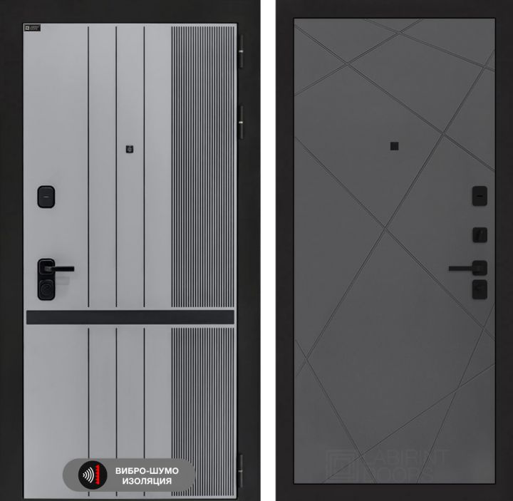 Дверь входная Лабиринт SKYLAB 24 Графит софт