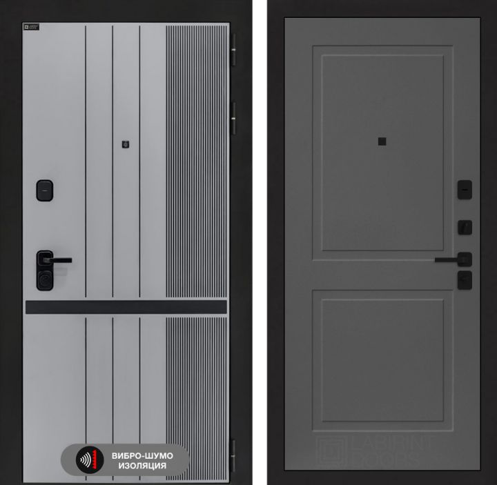 Дверь входная Лабиринт SKYLAB 11 Графит софт