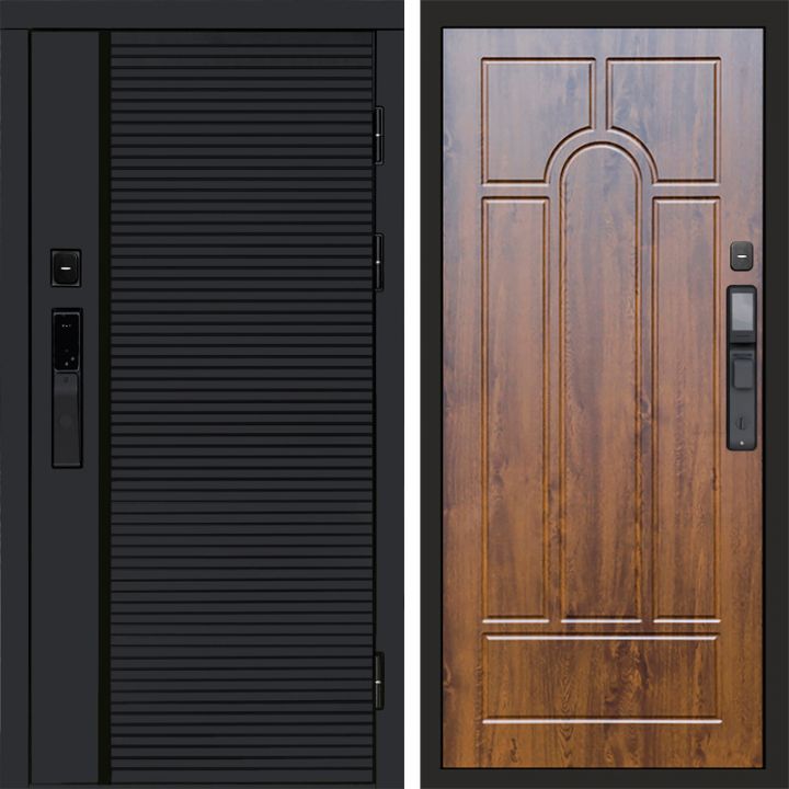 Входная дверь Termo-door BLACK LINE с электронным замком Арка дуб