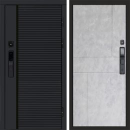 Входная дверь Termo-door BLACK LINE с электронным замком Горизонт бетон светлый