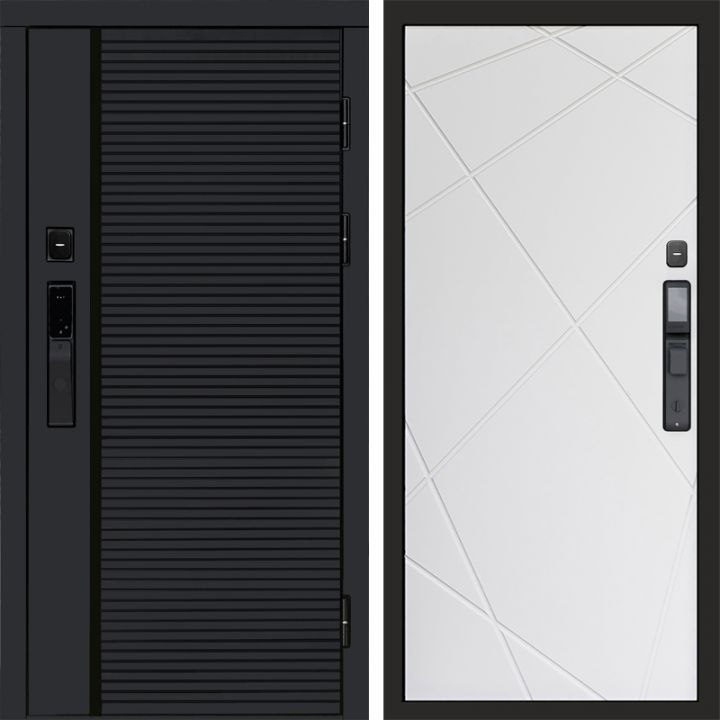 Входная дверь Termo-door BLACK LINE с электронным замком Лучи белый