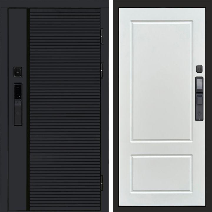 Входная дверь Termo-door BLACK LINE с электронным замком Марсель Белый Софт