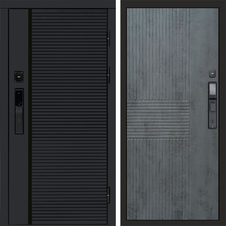 Входная дверь Termo-door BLACK LINE с электронным замком Мастино Бетон Темный