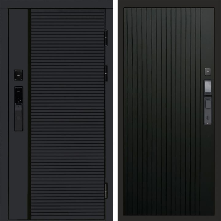 Входная дверь Termo-door BLACK LINE с электронным замком FLAT Черный Кварц