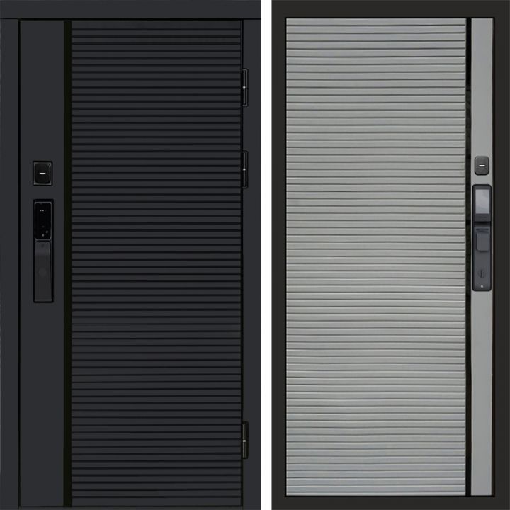 Входная дверь Termo-door BLACK LINE с электронным замком PORTE Грей Софт