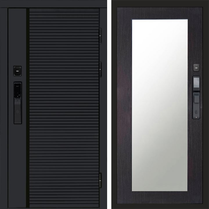 Входная дверь Termo-door BLACK LINE с электронным замком Зеркало Триумф венге