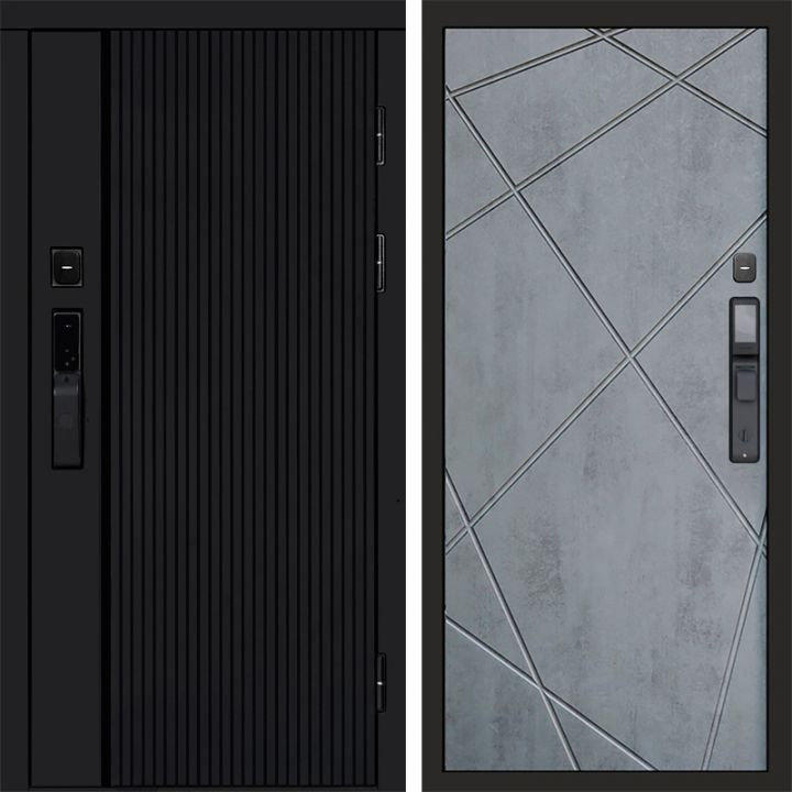 Входная дверь Termo-door УРБАН BLACK с электронным замком Лучи бетон темный