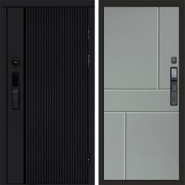 Входная дверь Termo-door УРБАН BLACK с электронным замком Горизонт Грей Софт