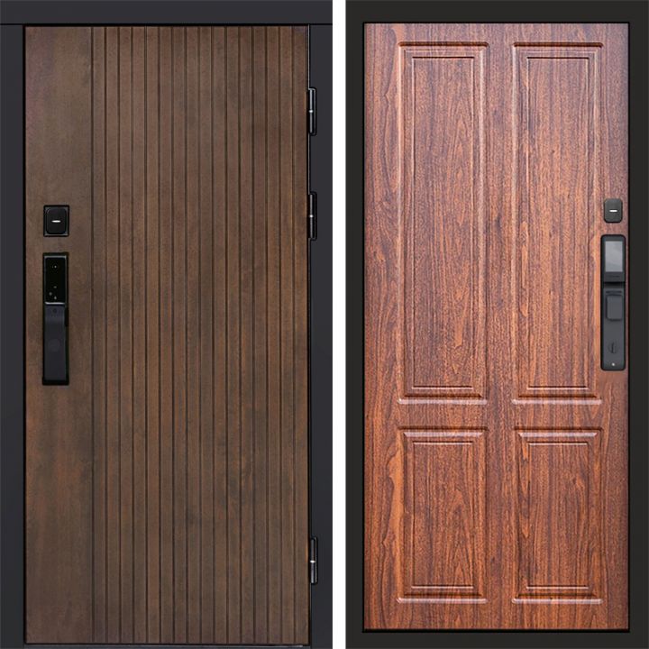 Входная дверь Termo-door ТВИСТ УЛЬТРА с электрозамком Орех стандарт