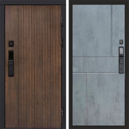 Входная дверь Termo-door ТВИСТ УЛЬТРА с электронным замком Горизонт бетон темный