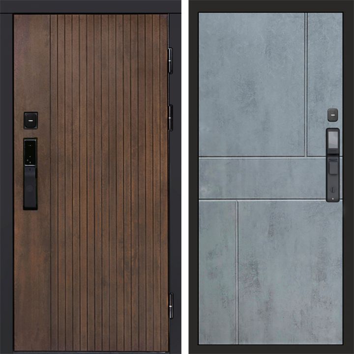 Входная дверь Termo-door ТВИСТ УЛЬТРА с электронным замком Горизонт бетон темный