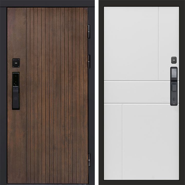 Входная дверь Termo-door ТВИСТ УЛЬТРА с электрозамком Горизонт белый
