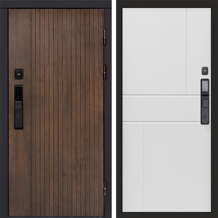 Входная дверь Termo-door ТВИСТ УЛЬТРА с электрозамком Горизонт белый