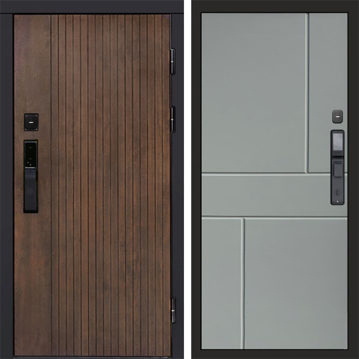 Входная дверь Termo-door ТВИСТ УЛЬТРА с электрозамком Горизонт Грей Софт