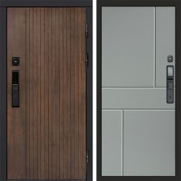 Входная дверь Termo-door ТВИСТ УЛЬТРА с электронным замком Горизонт Грей Софт