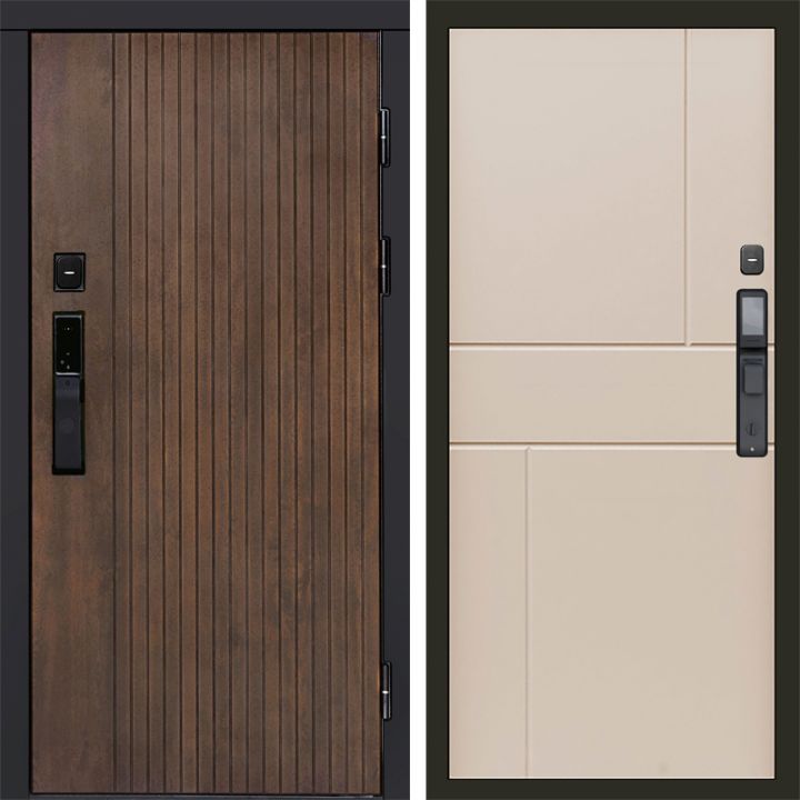 Входная дверь Termo-door ТВИСТ УЛЬТРА с электрозамком Горизонт Слоновая Кость