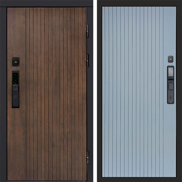 Входная дверь Termo-door ТВИСТ УЛЬТРА с электрозамком FLAT Грей Софт