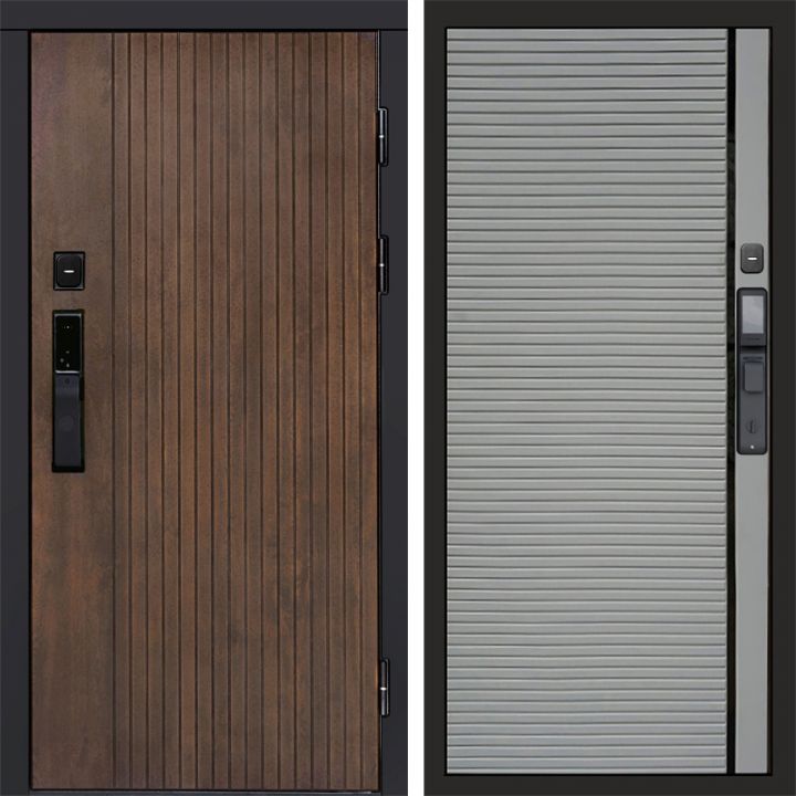 Входная дверь Termo-door ТВИСТ УЛЬТРА с электрозамком PORTE Грей Софт