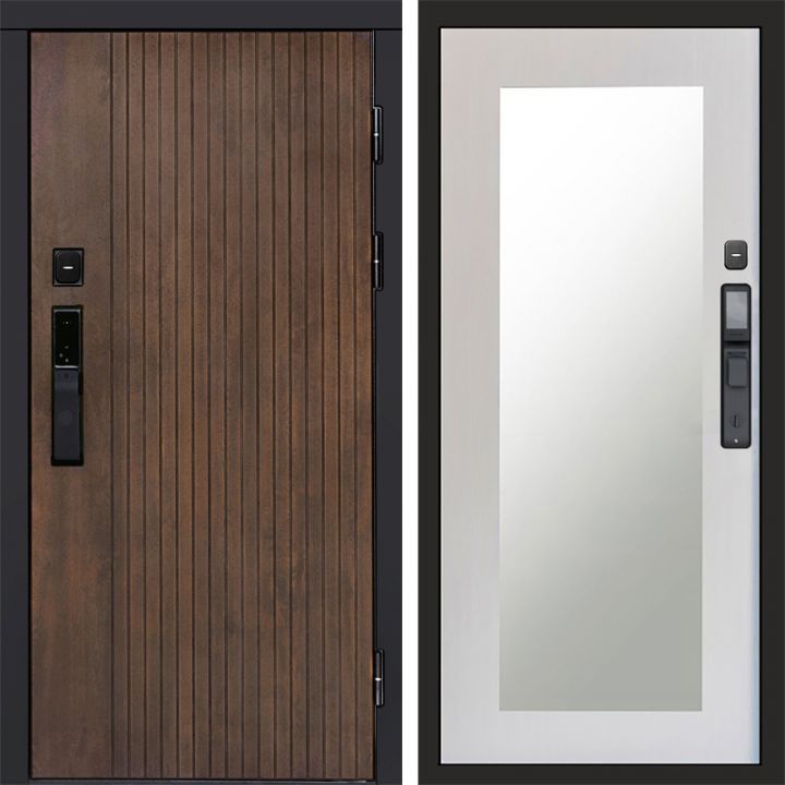 Входная дверь Termo-door ТВИСТ УЛЬТРА с электрозамком Зеркало Триумф лиственница