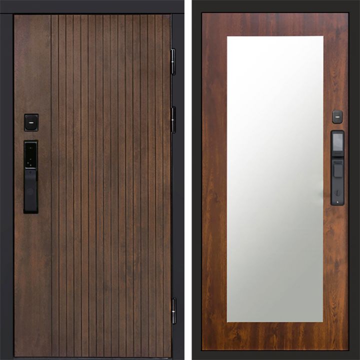 Входная дверь Termo-door ТВИСТ УЛЬТРА с электронным замком Зеркало Триумф дуб