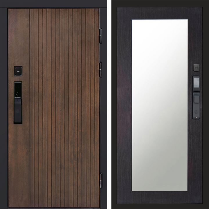 Входная дверь Termo-door ТВИСТ УЛЬТРА с электрозамком Зеркало Триумф венге
