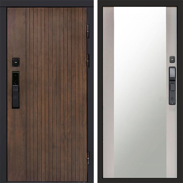 Входная дверь Termo-door ТВИСТ УЛЬТРА с электрозамком Зеркало лиственница