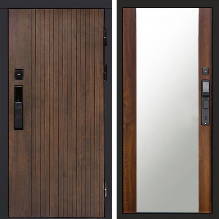 Входная дверь Termo-door ТВИСТ УЛЬТРА с электрозамком Зеркало дуб