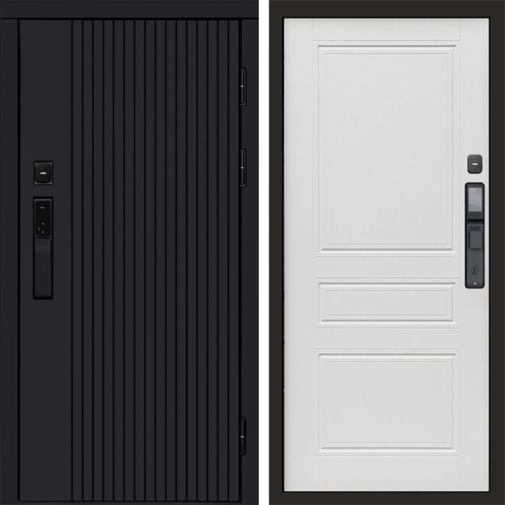 Входная дверь Termo-door ТВИСТ BLACK с электрозамком Классика лиственница
