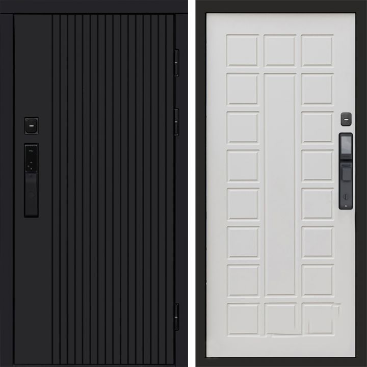 Входная дверь Termo-door ТВИСТ BLACK с электрозамком Престиж бежевый матовый