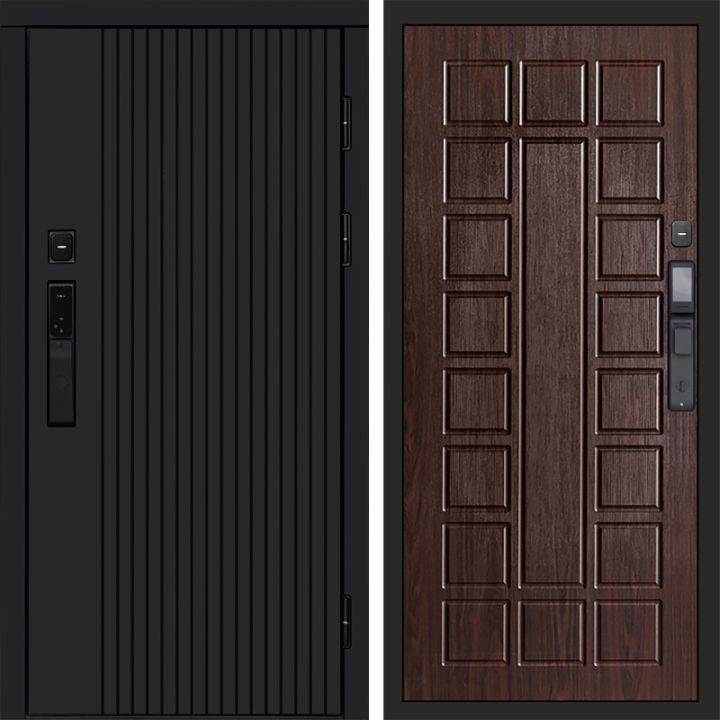 Входная дверь Termo-door ТВИСТ BLACK с электрозамком Престиж венге
