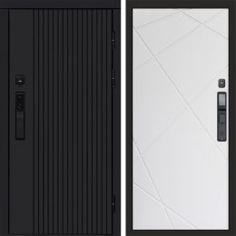 Входная дверь Termo-door ТВИСТ BLACK с электронным замком Лучи белый