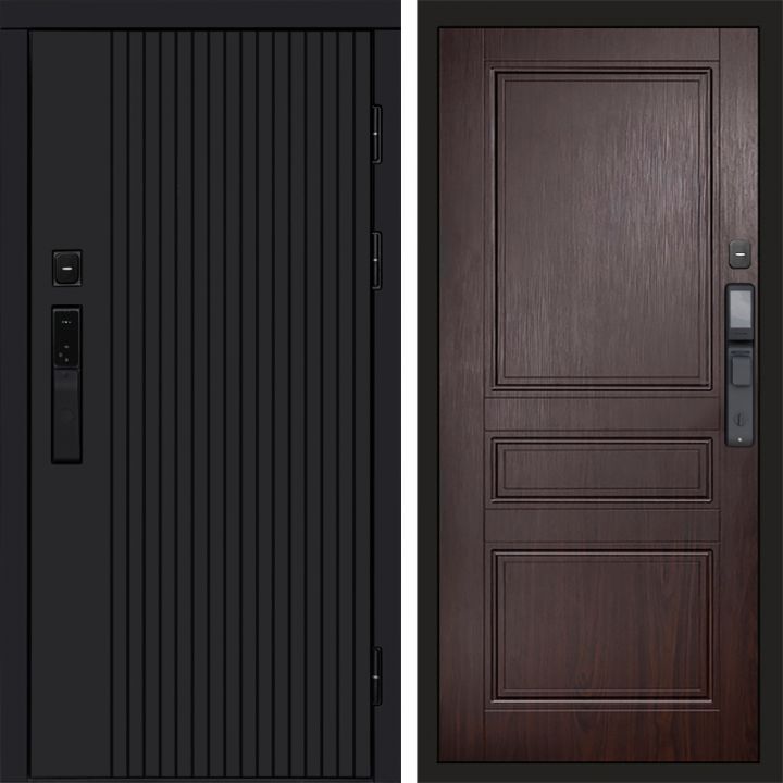 Входная дверь Termo-door ТВИСТ BLACK с электрозамком Класскика венге