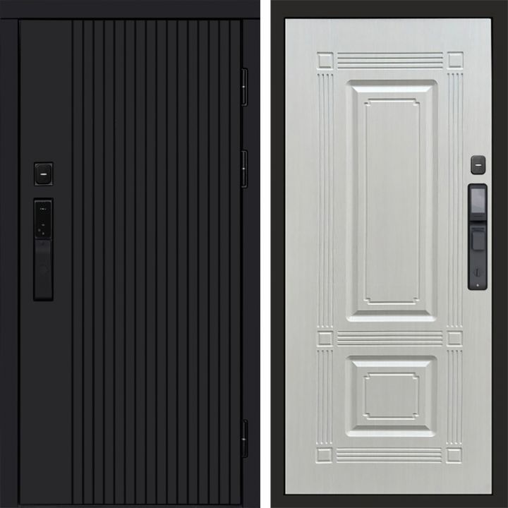 Входная дверь Termo-door ТВИСТ BLACK с электрозамком Мадрид Лиственница