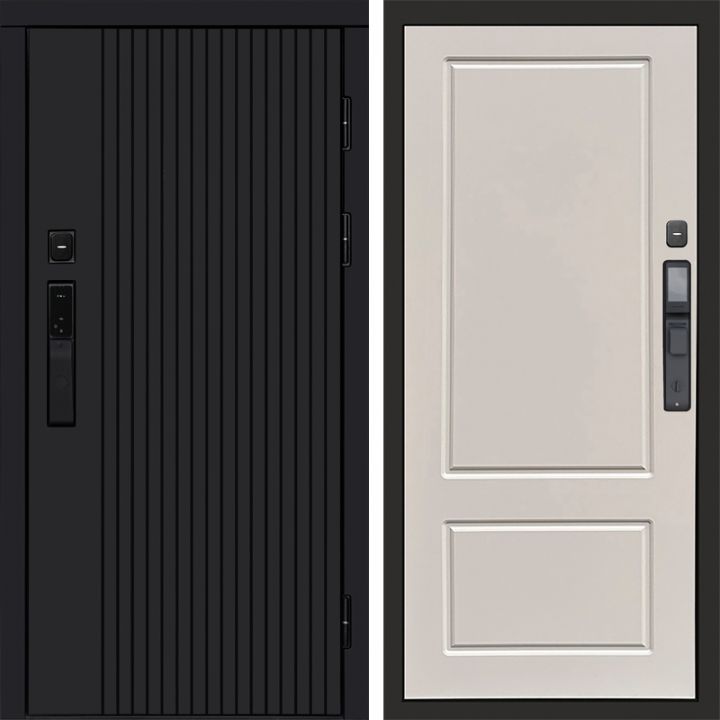 Входная дверь Termo-door ТВИСТ BLACK с электронным замком Марсель Слоновая Кость