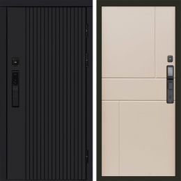 Входная дверь Termo-door ТВИСТ BLACK с электронным замком Горизонт Слоновая Кость