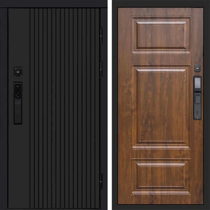 Входная дверь Termo-door ТВИСТ BLACK с электрозамком Лион Дуб