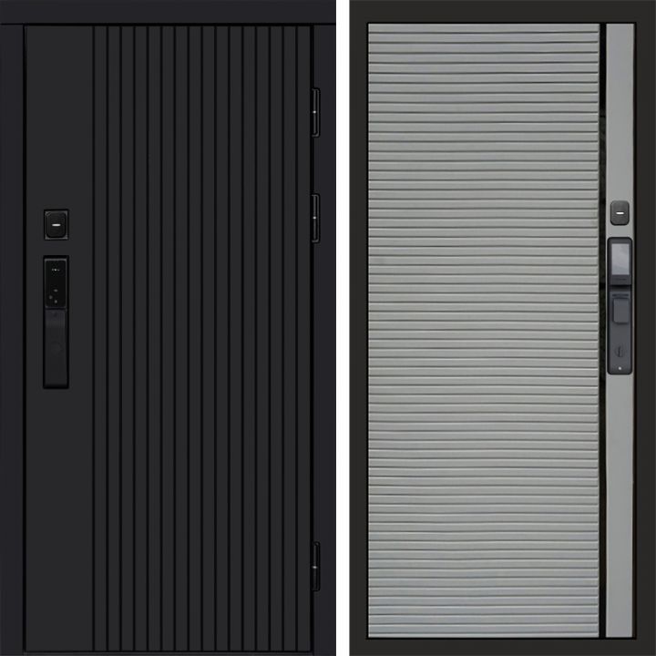Входная дверь Termo-door ТВИСТ BLACK с электрозамком PORTE Грей Софт
