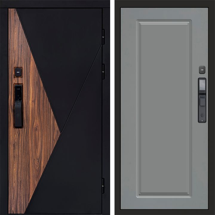 Входная дверь Termo-door МАТРИКС с электронным замком Гранд Грей Софт